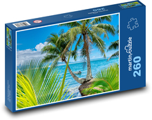 Tahiti - palmy, morze Puzzle 260 elementów - 41x28,7 cm