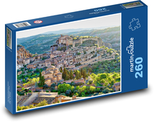 Dedina na kopci - mesto, príroda Puzzle 260 dielikov - 41 x 28,7 cm 