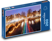 Amstrdam - kanály, Holandsko Puzzle 260 dielikov - 41 x 28,7 cm 