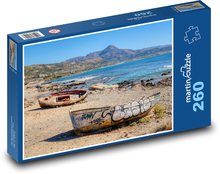 Łodzie - Plaża, Kreta Puzzle 260 elementów - 41x28,7 cm