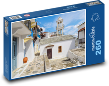 Řecko Skopelos - ostrov, domy Puzzle 260 dílků - 41 x 28,7 cm