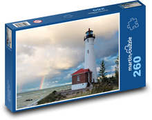 Lighthouse - sea, rainbow Puzzle 260 pieces - 41 x 28.7 cm 