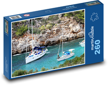 Majorka - Hiszpania, jachty Puzzle 260 elementów - 41x28,7 cm