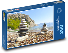 Stones - pyramid, coast Puzzle 260 pieces - 41 x 28.7 cm 