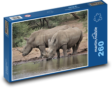 Nosorožec - zvíře, Afrika Puzzle 260 dílků - 41 x 28,7 cm