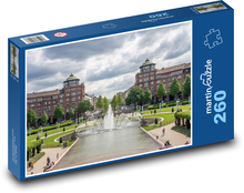 Mannheim - fontanna, park Puzzle 260 elementów - 41x28,7 cm