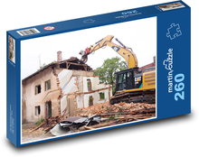 Demolition of the house - bulldozer, ruins Puzzle 260 pieces - 41 x 28.7 cm 
