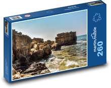 Skaliste wybrzeże - morze, fale Puzzle 260 elementów - 41x28,7 cm
