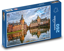 Vodní zámek - stavba, jezero Puzzle 260 - 41x28,7 cm