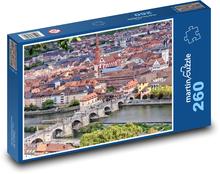 Würzburg - Německo, město  Puzzle 260 dílků - 41 x 28,7 cm