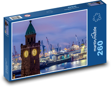 Hafen bei Nacht - Hamburg, Deutschland Puzzle 260 Teile - 41 x28,7 cm
