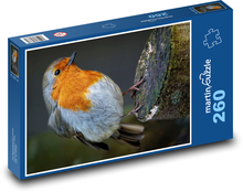 Lippenstift auf einem Stumpf - ein Vogel im Wald Puzzle 260 Teile - 41 x28,7 cm