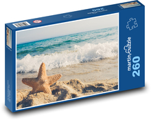 Vlny na moři - hvězdice, pláž Puzzle 260 dílků - 41 x 28,7 cm