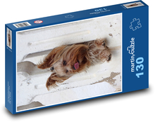 Jorkšírský teriér s vypláznutým jazykem - pes Puzzle 130 dílků - 28,7 x 20 cm