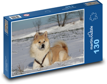 Snežný kamoš, akita inu Puzzle 130 dielikov - 28,7 x 20 cm 