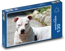 Bílý strážce, pitbull  Puzzle 130 dílků - 28,7 x 20 cm