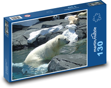 Lední medvěd ve vodě Puzzle 130 - 28,7x20 cm