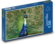 Peacock with spread feathers Puzzle 130 pieces - 28.7 x 20 cm