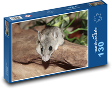 Sivá myš s čiernymi očami Puzzle 130 dielikov - 28,7 x 20 cm 