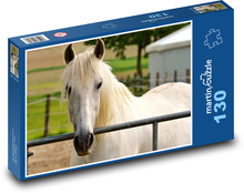 Biały Koń w Długopisach Puzzle 130 elementów - 28,7x20 cm