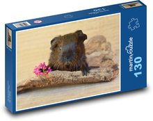 Meerschweinchen mit Blume Puzzle 130 Teile - 28,7x20 cm