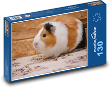 Süßes weißes und braunes Meerschweinchen Puzzle 130 Teile - 28,7x20 cm
