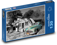 Abandoned gas station with car Puzzle 130 pieces - 28.7 x 20 cm 