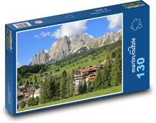 Alpendorf unter Felsspitzen Puzzle 130 Teile - 28,7x20 cm