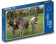 Donkeys in enclosure Puzzle 130 pieces - 28.7 x 20 cm 