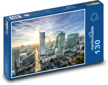 Warszawa, nowoczesne centrum i drapacze chmur Puzzle 130 elementów - 28,7x20 cm