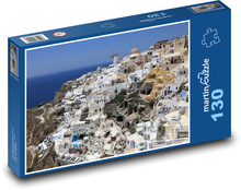 Grécky ostrov Santorini – mesto Oia Puzzle 130 dielikov - 28,7 x 20 cm 