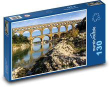 Francie - most, Pont Du Gard Puzzle 130 dílků - 28,7 x 20 cm
