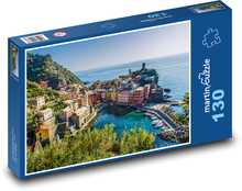 Statki w porcie - Cinque Terre, Włochy Puzzle 130 elementów - 28,7x20 cm