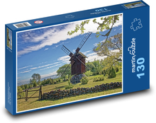 Estónsko - veterný mlyn Puzzle 130 dielikov - 28,7 x 20 cm 