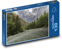 Kyrgyzstán - řeka Puzzle 130 dílků - 28,7 x 20 cm