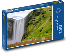 Isländischer Wasserfall Skógafoss Puzzle 130 Teile - 28,7x20 cm