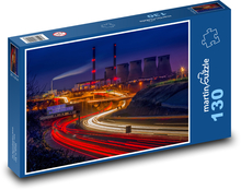 Kraftwerk bei Nacht Puzzle 130 Teile - 28,7x20 cm