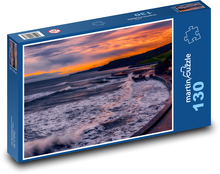 Waves at sea at sunset Puzzle 130 pieces - 28.7 x 20 cm 