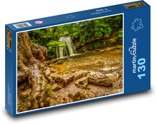 Rieka s vodopádom v lese Puzzle 130 dielikov - 28,7 x 20 cm