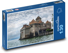 Hrad Chillon - Švajčiarsko Puzzle 130 dielikov - 28,7 x 20 cm 