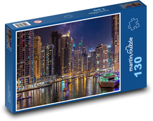 Marina v noci - Dubaj Puzzle 130 dílků - 28,7 x 20 cm