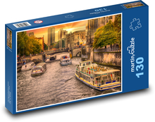 Lodě na řece - Berlín, Německo Puzzle 130 - 28,7x20 cm