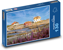 Norwegia - domy rybackie Puzzle 130 elementów - 28,7x20 cm