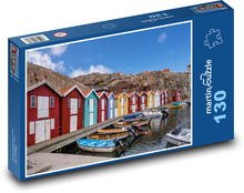Norsko - rybářské domy Puzzle 130 dílků - 28,7 x 20 cm