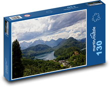 Údolí s křišťálově čistým jezerem Puzzle 130 - 28,7x20 cm