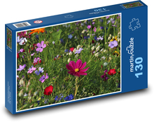 Blooming meadow flowers in the meadow Puzzle 130 pieces - 28.7 x 20 cm 