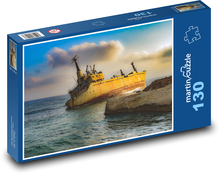 Vrak lodi v zátoce Puzzle 130 dílků - 28,7 x 20 cm