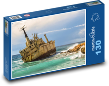 Ship - shipwreck on the shore Puzzle 130 pieces - 28.7 x 20 cm 
