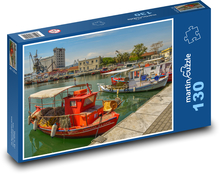 Rybárske lode v kotvisku Puzzle 130 dielikov - 28,7 x 20 cm 