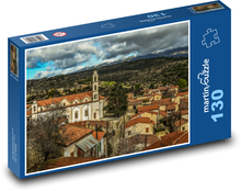 Kyperská vesnice s kostelem Puzzle 130 - 28,7x20 cm